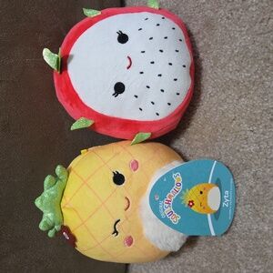 Squishmallow Pineapple and Dragon Fruit Plush Set